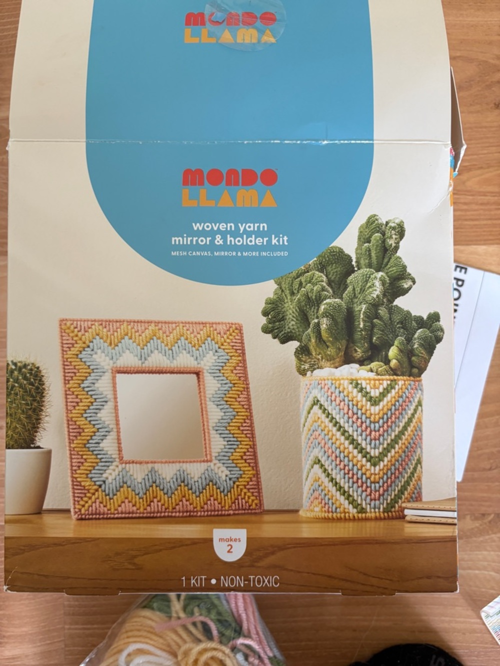 Mondo Llama Woven Yarn Mirror & Holder Kit - Pastel Yellow, Pink, Blue